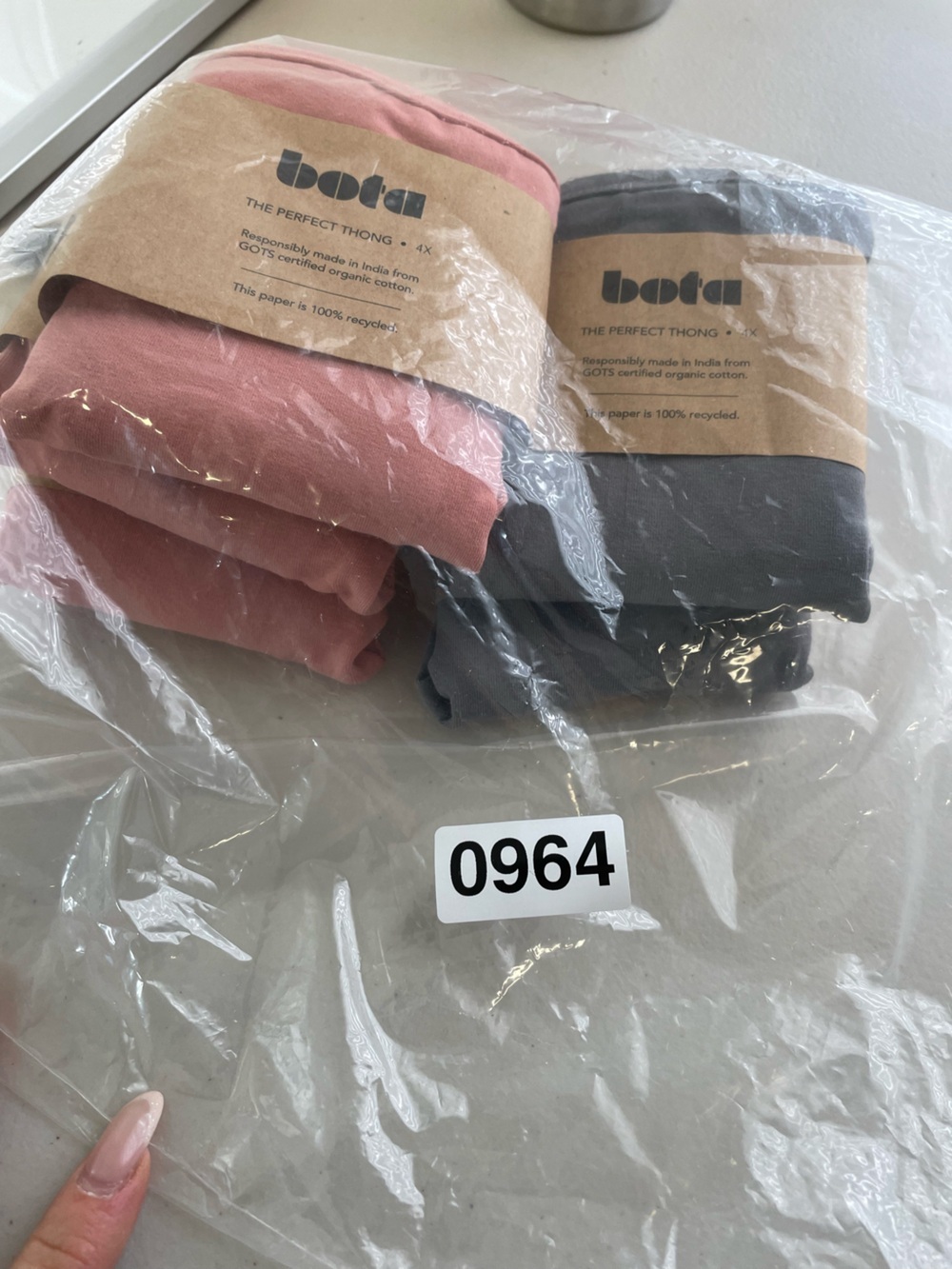 Bota Perfect Thong Bundle 4X Organic Cotton Panties Pink Gray 5 Piece NWT - Picture 8 of 8